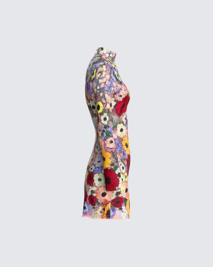 Levoire | Robe À Fleurs Avec Manches Longues