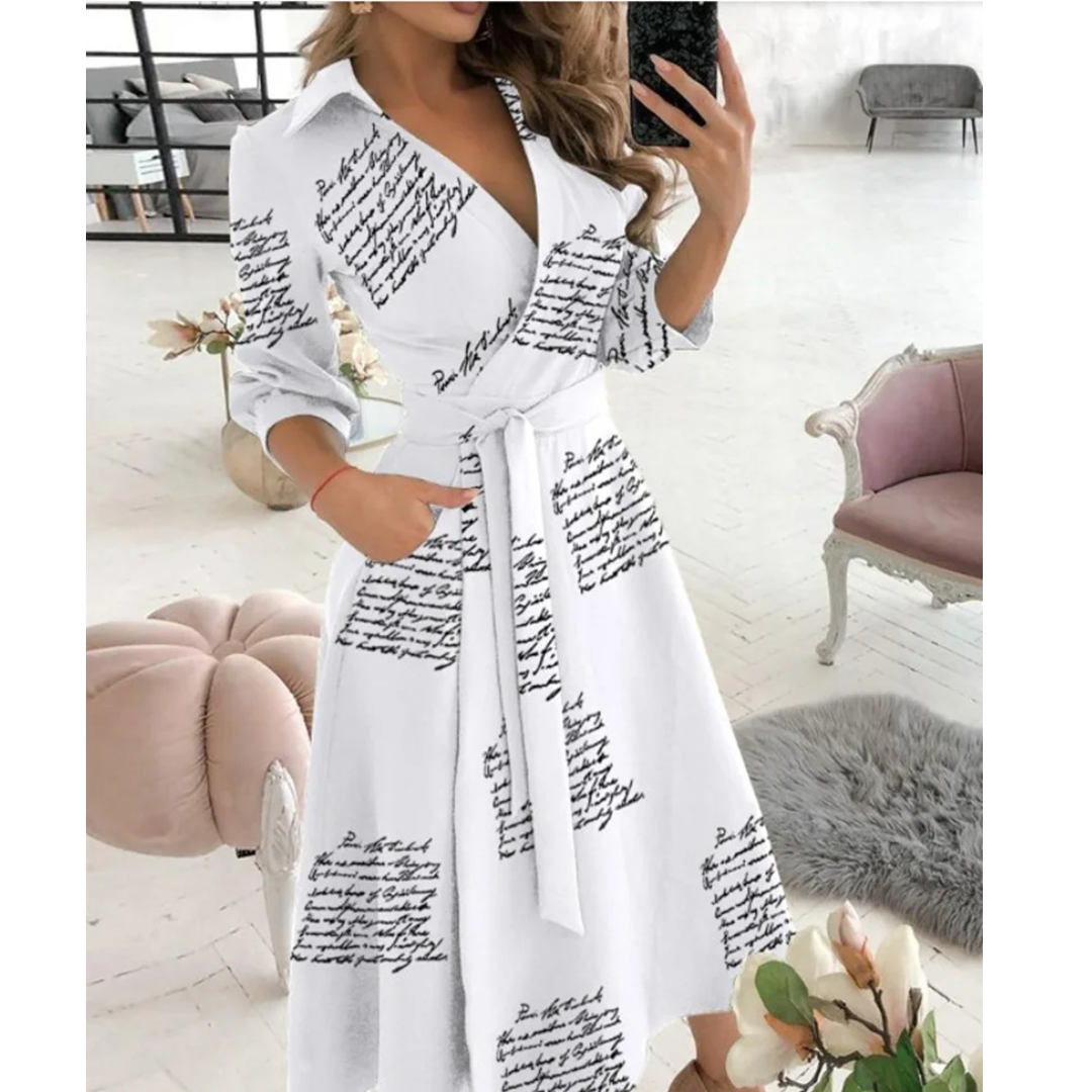 Levoire | Robe Midi Croisée Avec Décolleté en V Pour Femmes Blanc