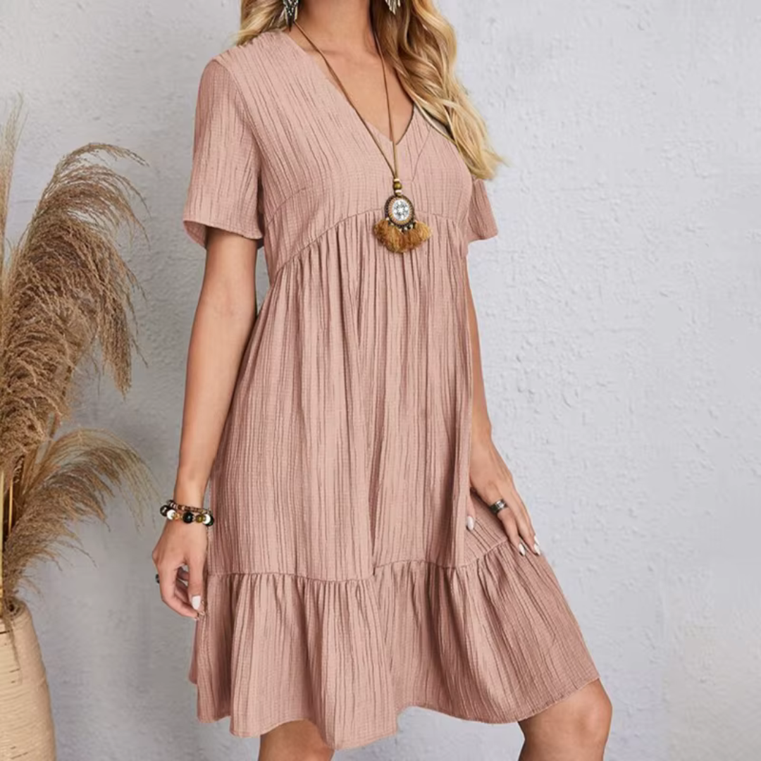 Levoire | Élégante et flatteuse robe plissée Rosa