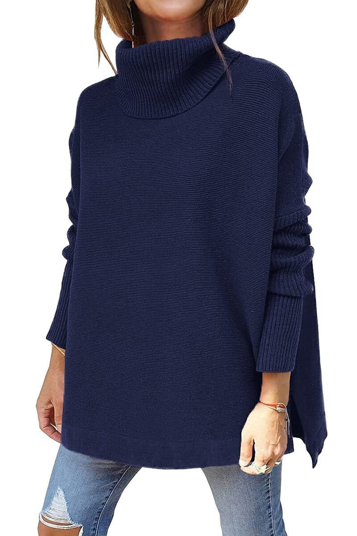 Levoire | Pull Col Roulé D'hiver Pour Femme - Chaud Bleue