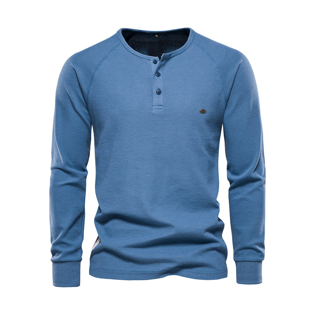 Levoire | T-Shirt Henley Homme Bleue
