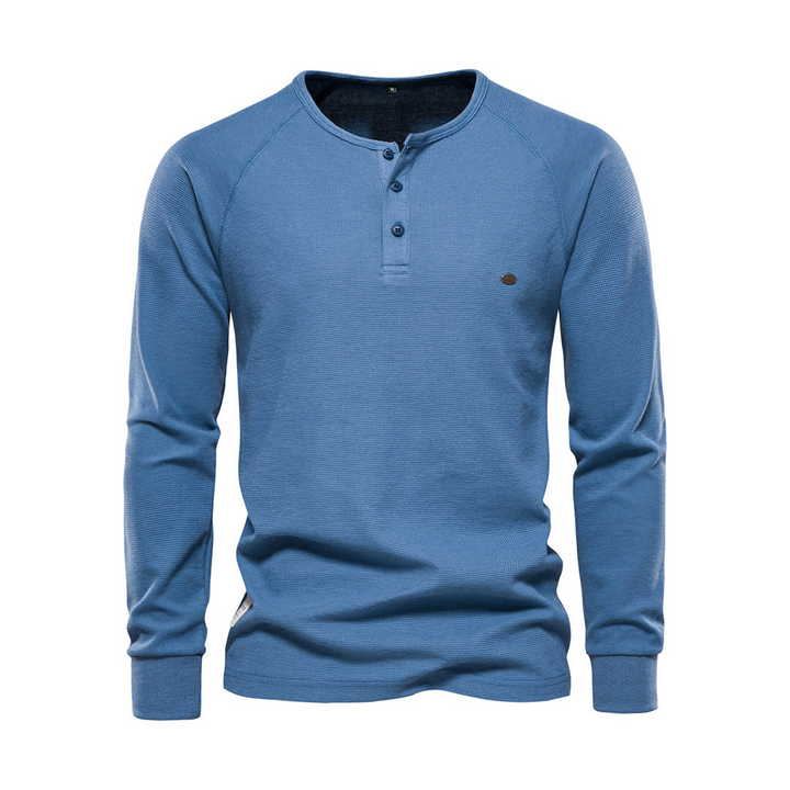 Levoire | T-Shirt Henley Homme Bleue