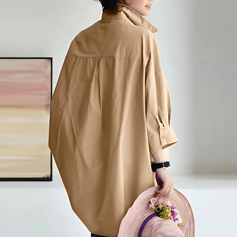 Levoire | Grande Taille Blouse Pour Femme Avec Col À Revers Et Manches Longues