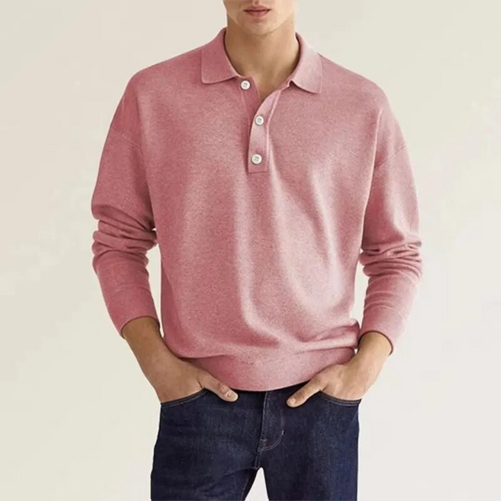 Levoire | Manches Longues Polo FR Hommes Chic Rosa