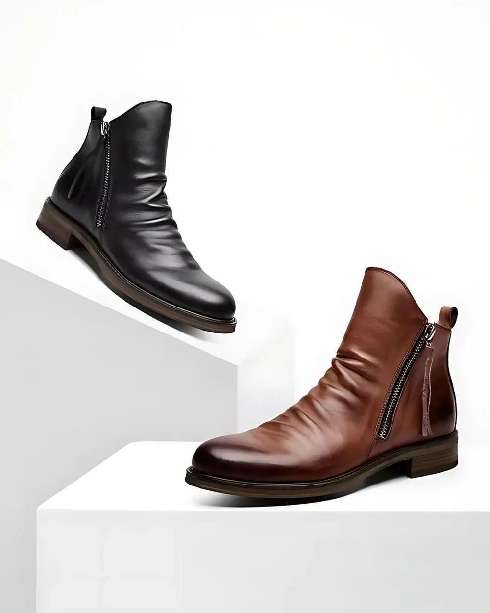 Levoire | Bottes En Cuir Unisexe Avec Fermeture Éclair Latérale