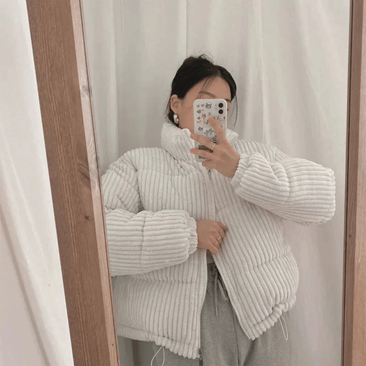 Levoire | Veste Matelassée À Motif En Rib Blanc