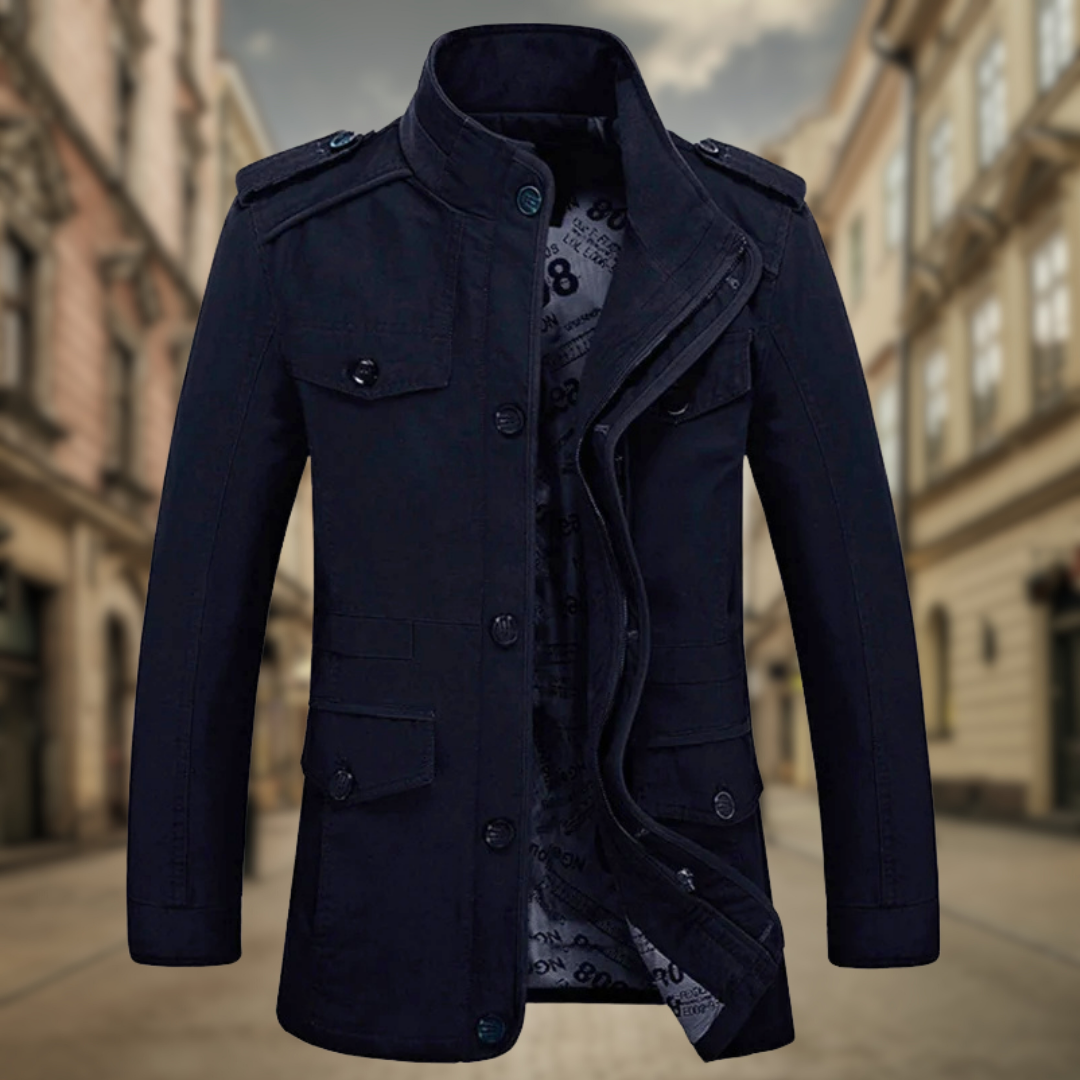 Levoire | Veste automnale mi-longue Nero