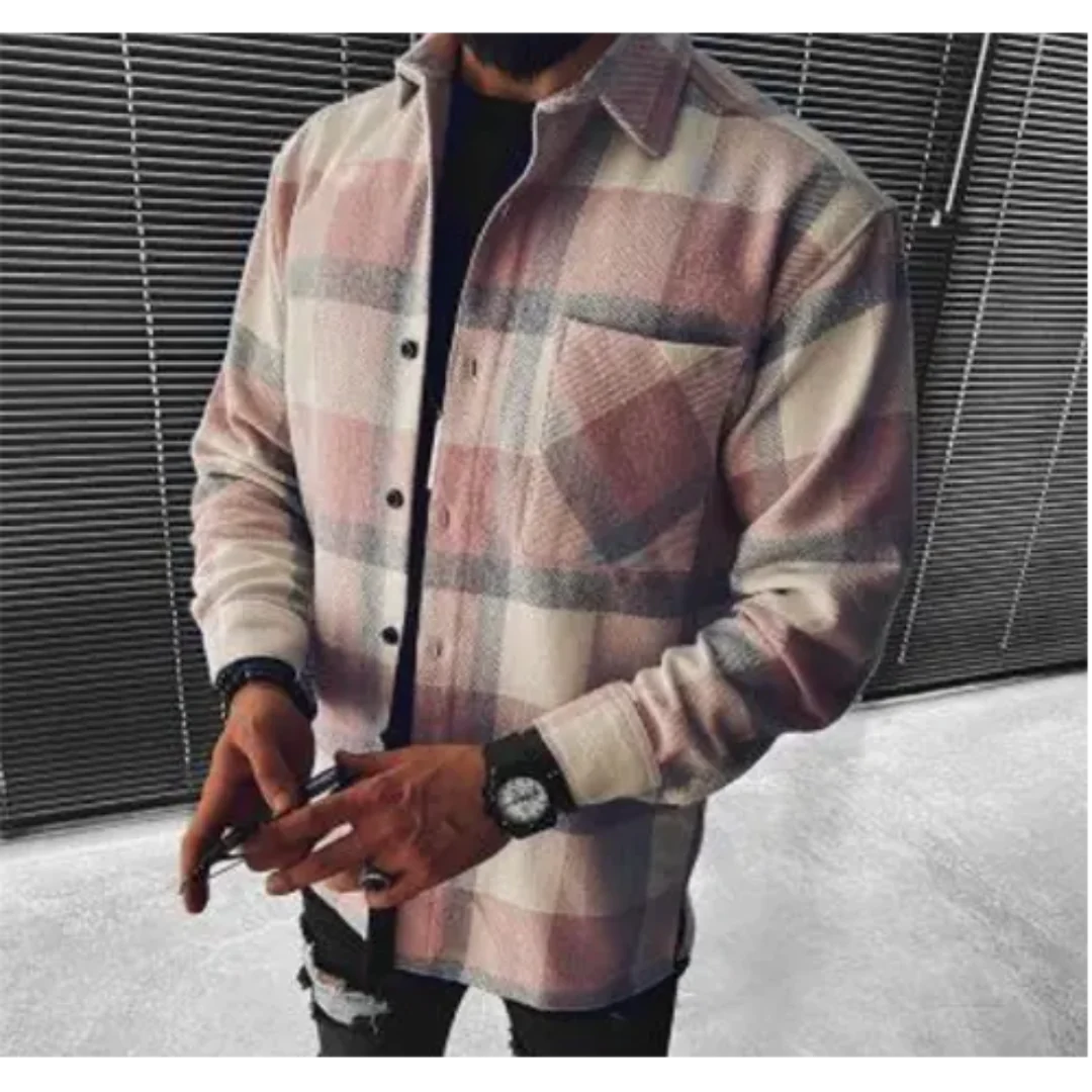 Levoire | Chemise à boutons à carreaux à manches longues Rot