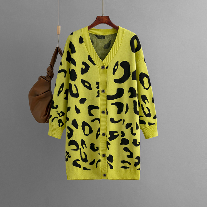 Levoire | Tricot Léopard Cardigan Taille unique Jaune