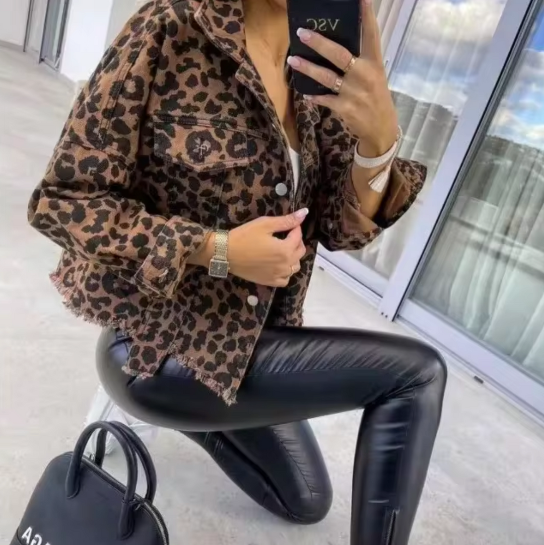Levoire | Veste En Jeans À Motif Léopard