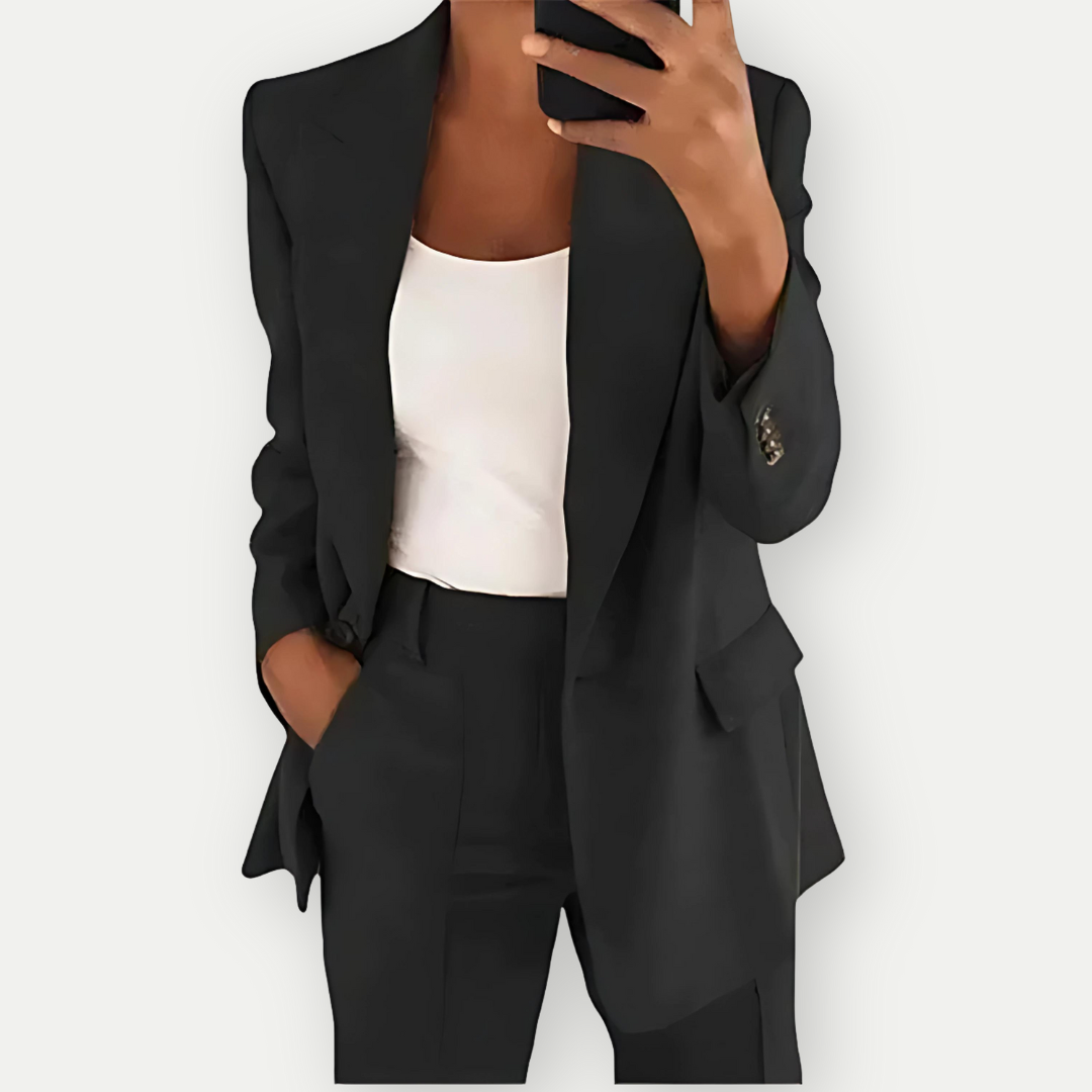 Levoire | Blazer Premium Ensemble Pour Femmes Élégant Et Confortable Tenue Professionnelle Noir