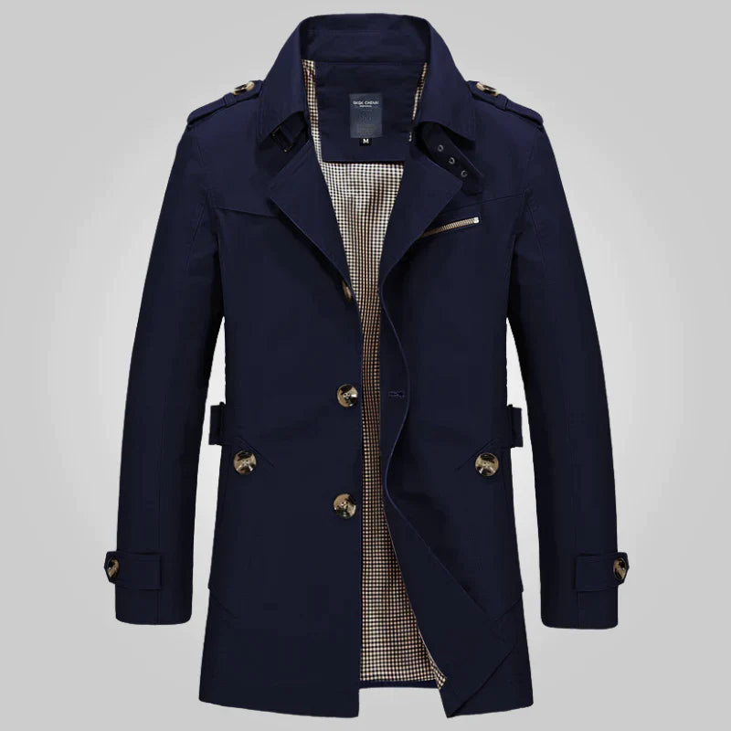 Levoire | Trench Élégant Pour Femmes Bleu foncé