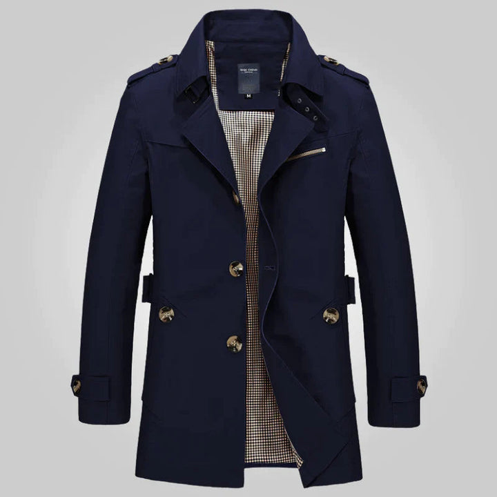 Levoire | Trench Élégant Pour Femmes Bleu foncé