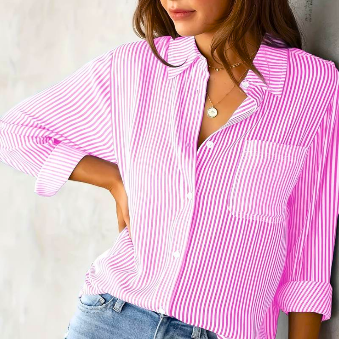 Levoire | Chemise décontractée à rayures à manches longues Rosa