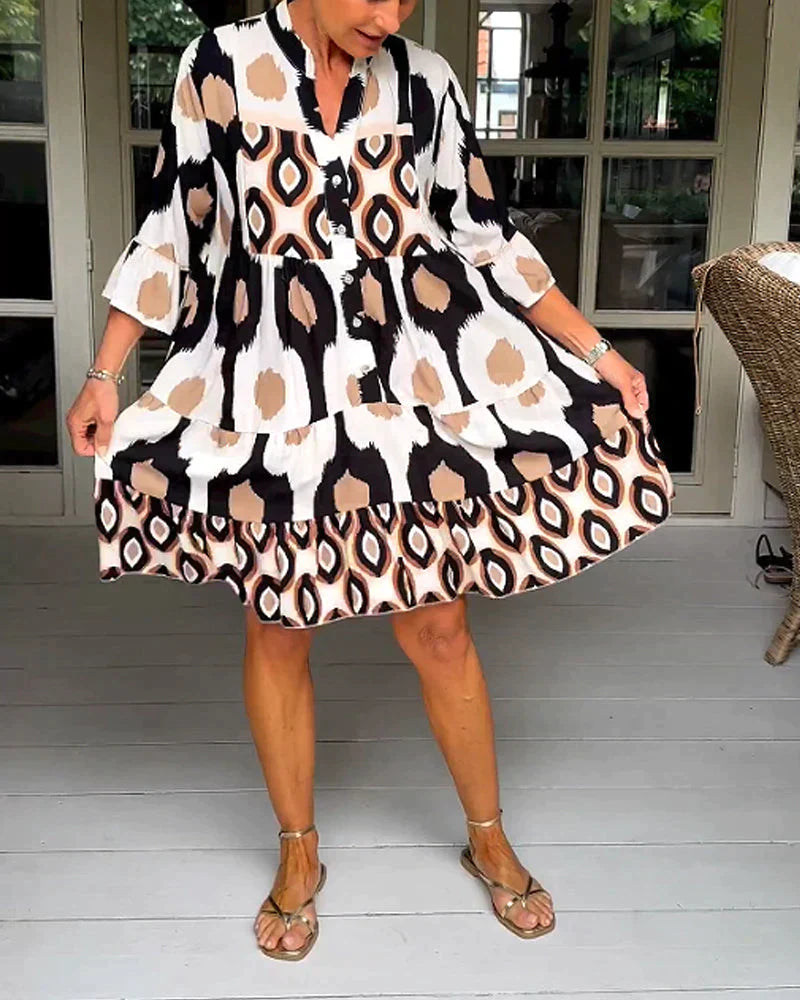 Levoire | Robe avec imprimé et manches 3/4