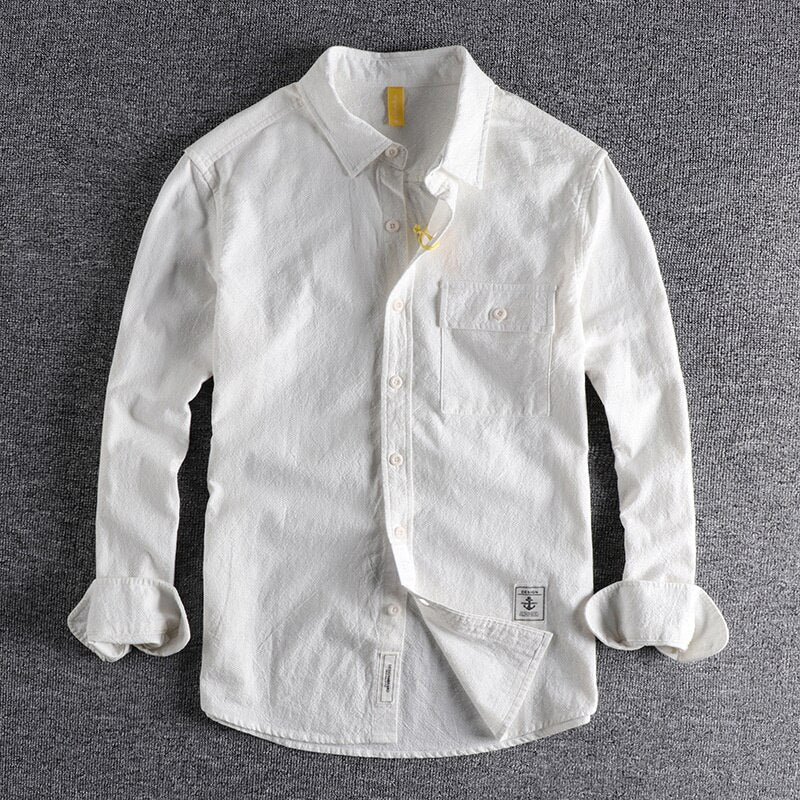 Levoire | Chemise Classique Avec Design Texturé Pour Une Ambiance Automnale Blanc
