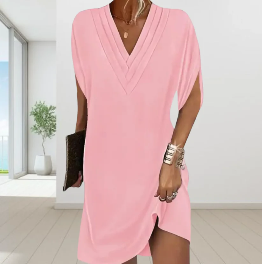 Levoire | Robe en coton lin élégante Rose