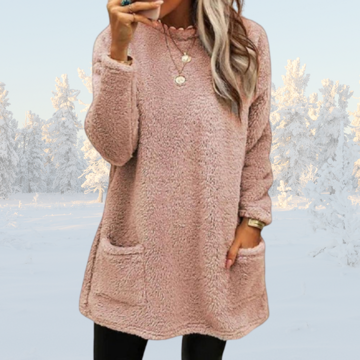 Levoire | Pull Plus Long Avec Fleece Sherpa Pour Femmes Rosa