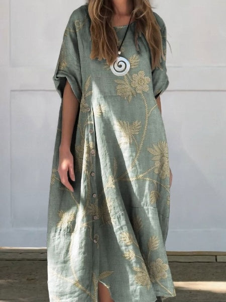 Levoire | Robe en lin et coton Multicolore-1