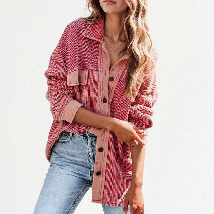 Levoire | Veste À Col Boutonné Unique À Manches Longues Pour Une Apparition À La Mode Rosa