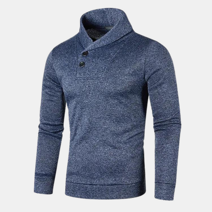 Levoire | Pull Homme Avec Col Tendance Et Coupe Confortable Bleu Fonce