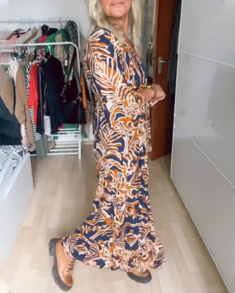 Levoire | Robe Avec Col V Imprimé