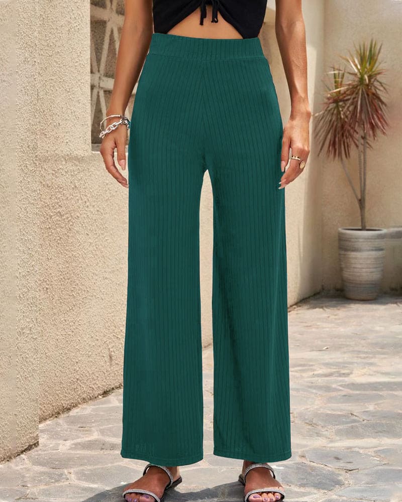 Levoire | Pantalon Élastique À Jambe Large Vert