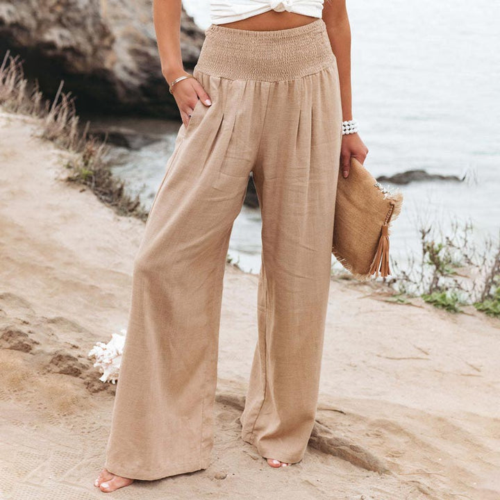 Levoire | Pantalons Décontractés À Jambes Larges Et Poches Khaki