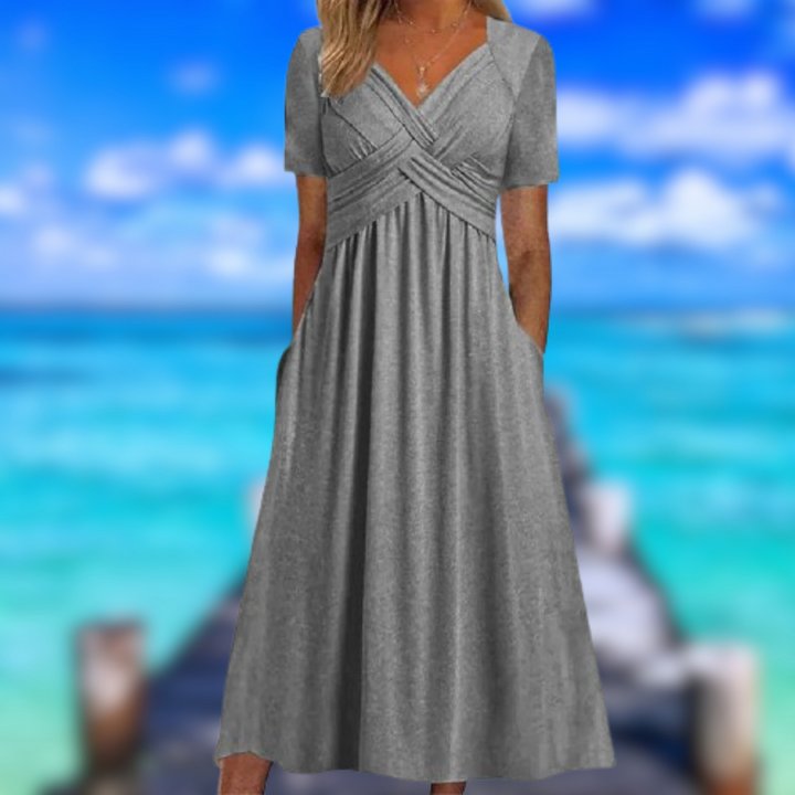Levoire | Robe croisée à manches courtes Gris