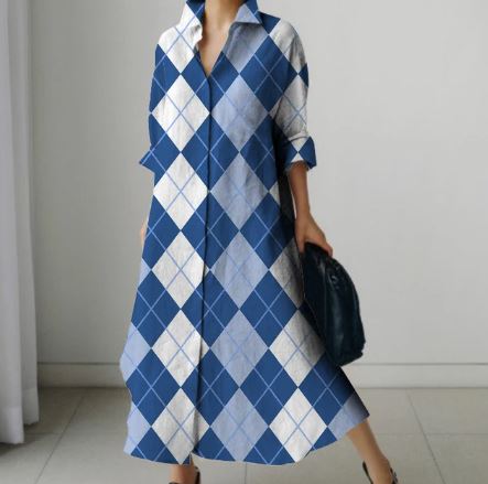 Levoire | Robe Chemise Élégante Pour Femmes Au Design Classique Bleu