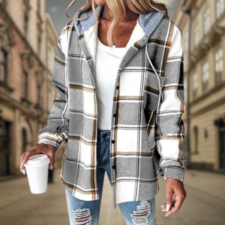 Levoire | Veste à carreaux pour femme Gris Clair