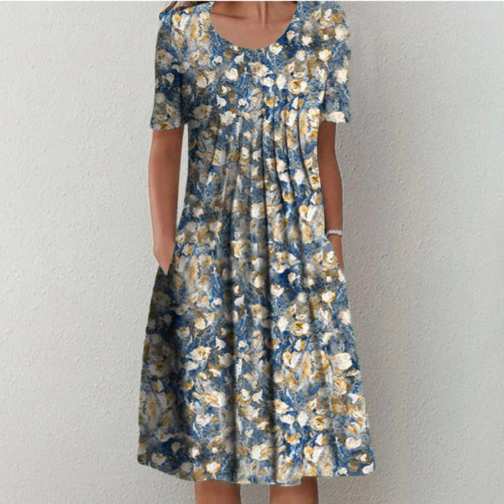 Levoire | Robe classique en coton de haute qualité Bleu et Blanc