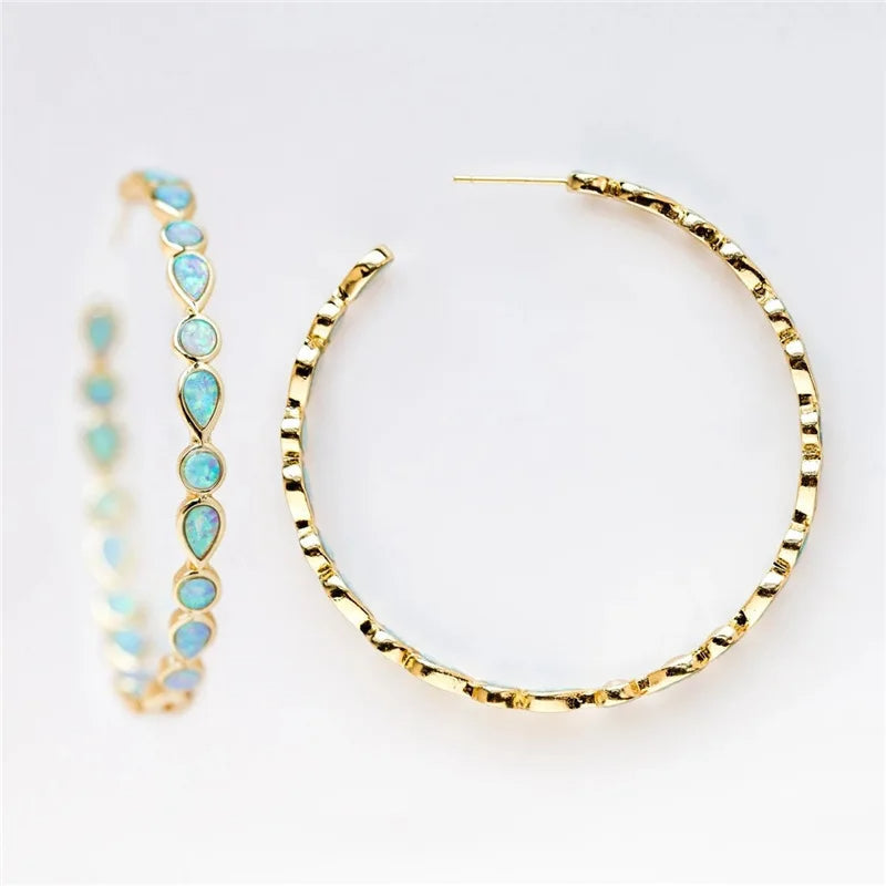 Levoire | Commande De Vin Boucles D'Oreilles Opale Bleue Or Or
