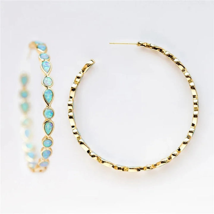 Levoire | Commande De Vin Boucles D'Oreilles Opale Bleue Or Or