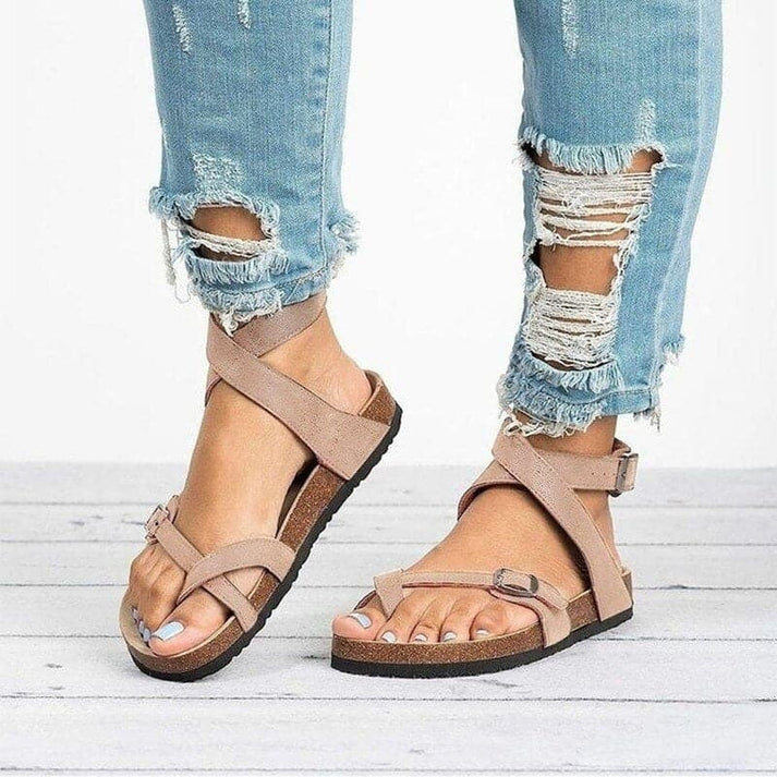 Levoire | Sandales Élégantes Avec Des Sangles En Cuir Beige