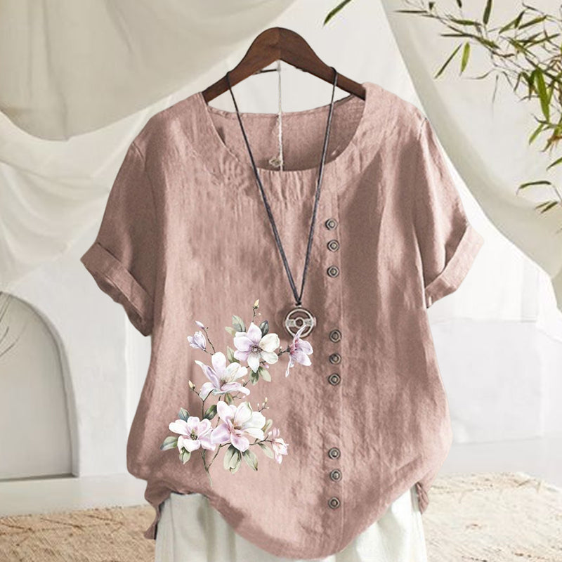 Levoire | Chemise en coton-lin à fleurs Rosa
