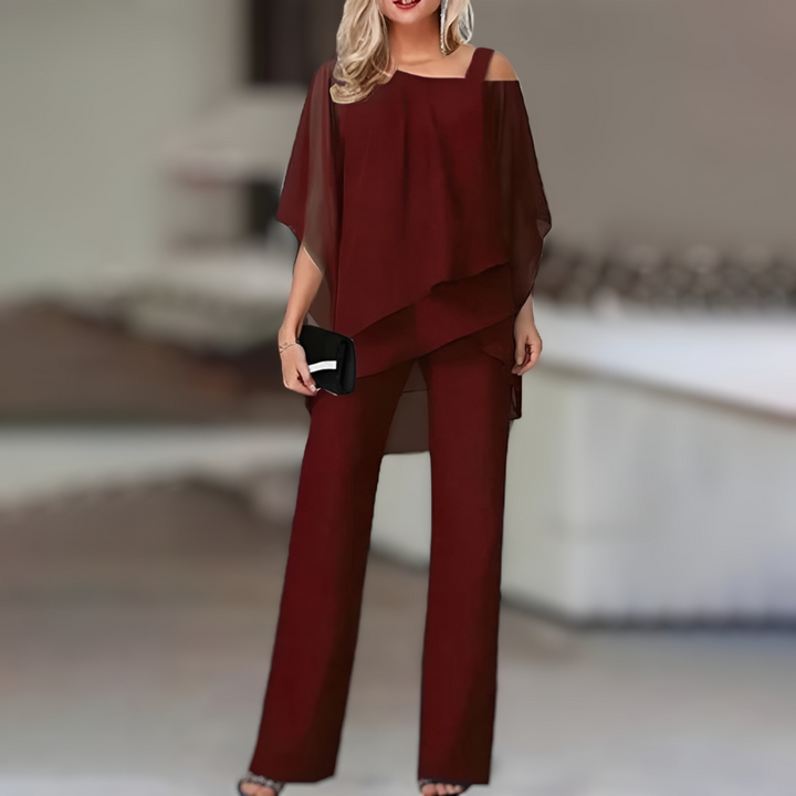Levoire | Super Beau Ensemble Deux Pièces Pour Femmes Rouge foncé