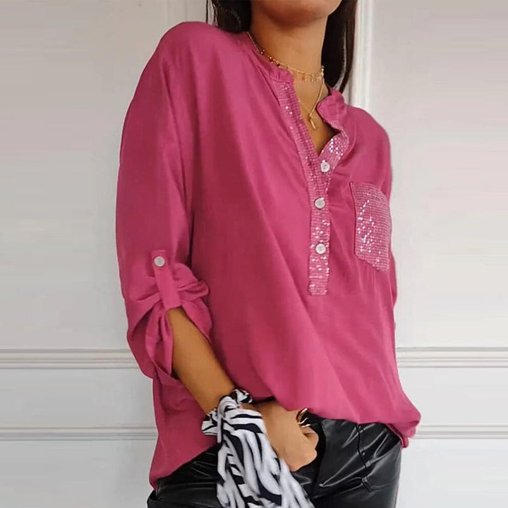 Levoire | Blouse En Coton Avec Paillettes Décolleté En V