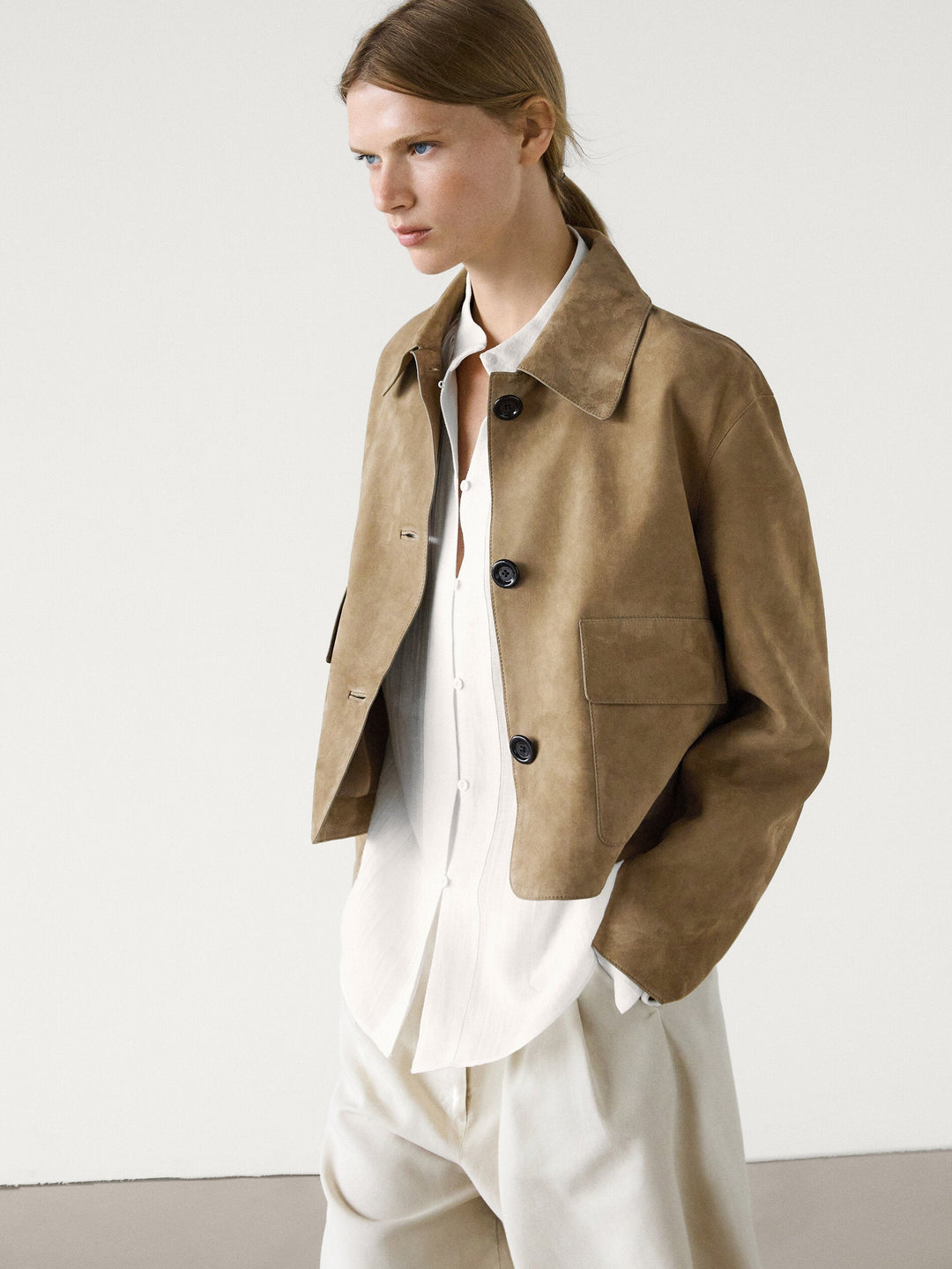 Levoire | Veste Cropped En Daim