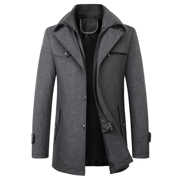 Levoire | Manteau haut de gamme en laine vierge Gris Sterling