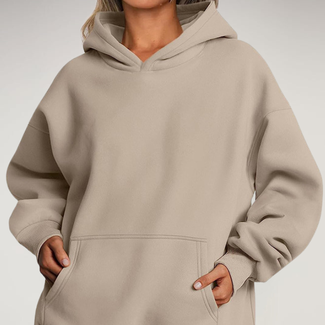 Levoire | Sweat à capuche long avec poches Kaki