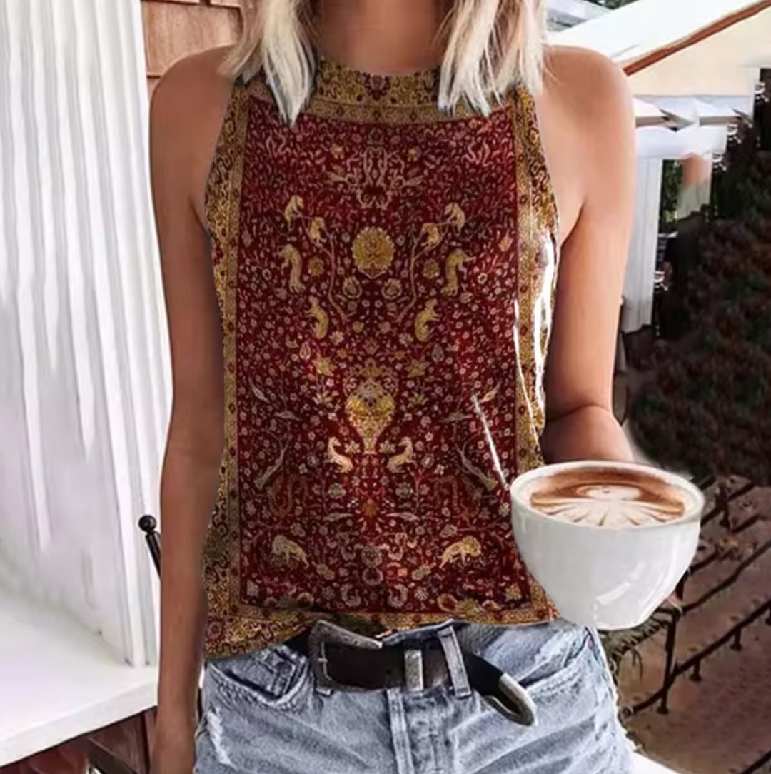 Levoire | Top Sans Manches Avec Motif Ethnique Braun