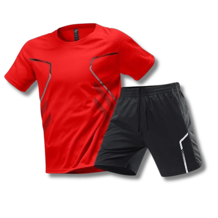 Levoire | Ensemble Sportif Deux Pièces Respirant Hommes Rouge