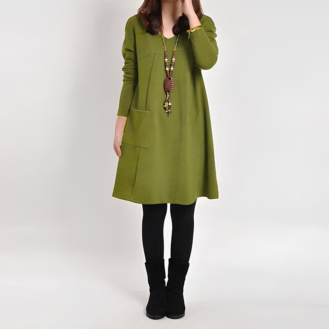 Levoire | Robe Élégante Avec Une Seule Poche Vert