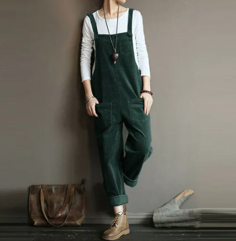 Levoire | Mono Casual En Velours Côtelé Vert