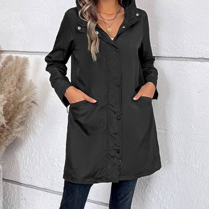 Levoire | Veste Coupe-Vent Élégante Avec Capuche Pour L'Extérieur Noir