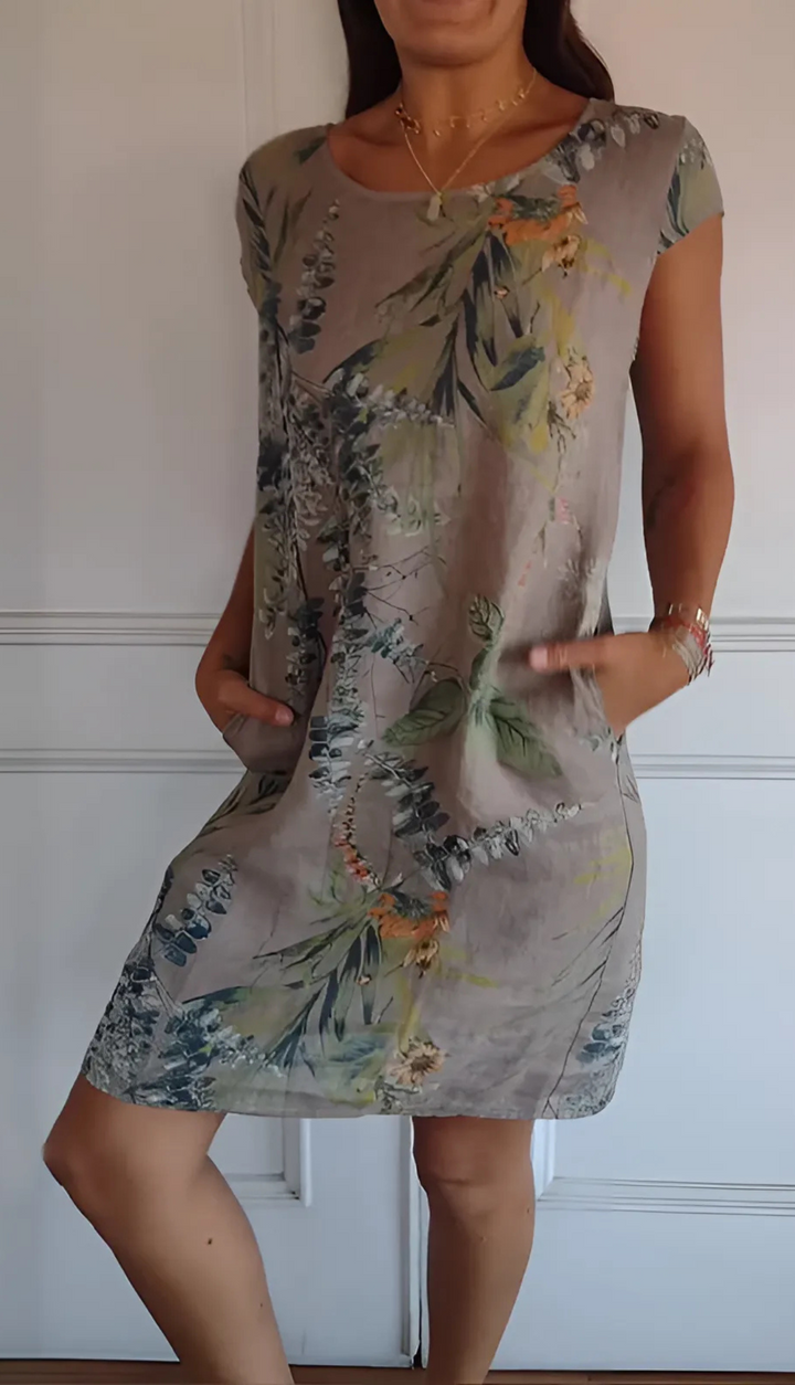 Levoire | Robe Élegante Confortable À Col Rond Marron