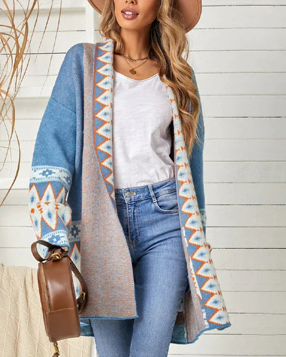 Levoire | Veste Décontractée Avec Imprimé Bleu
