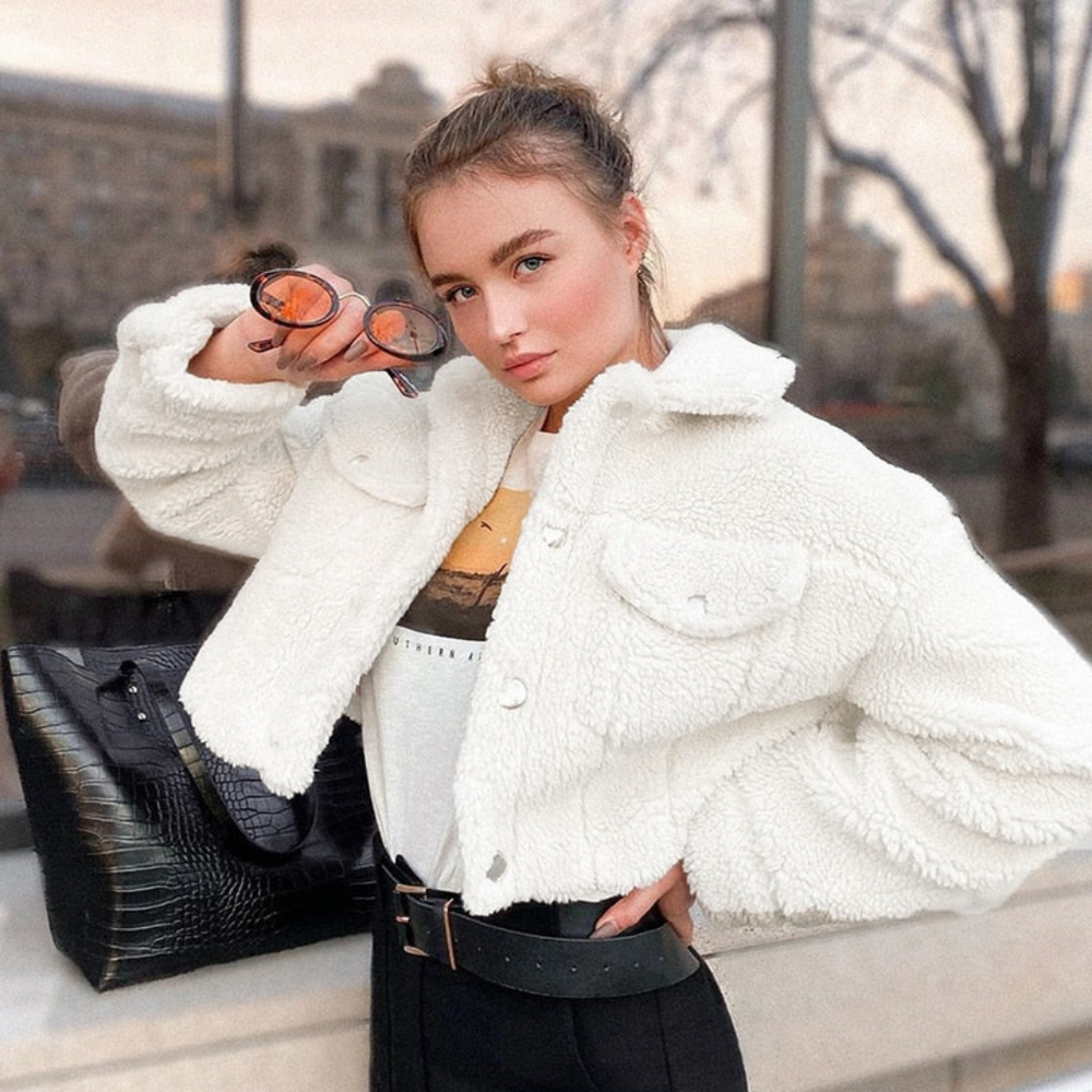 Levoire | Veste en laine courte pour femmes blanche