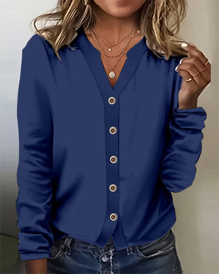 Levoire | Blouse Boutonnée Élégante Bleu